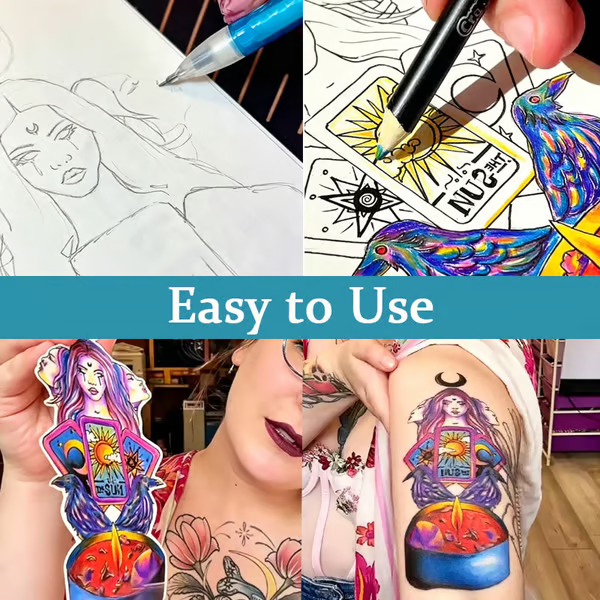 ✨🎨Temporary Tattoo Sketchbook – Tattoo Design Drawing Book