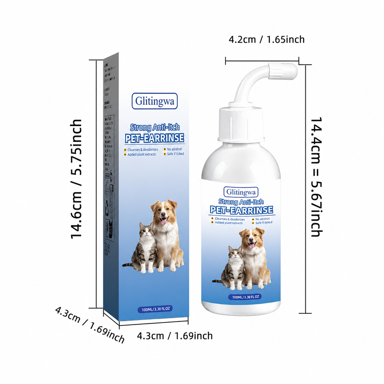 🐶🐱Gentle Pet Ear Wash | Odor-Free Cleaning for Dogs & Cats