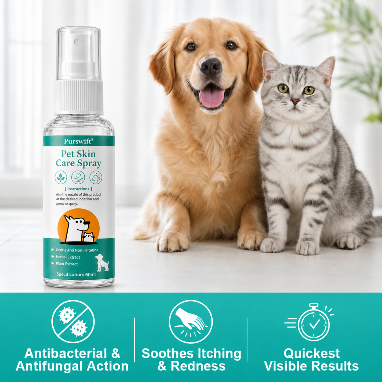 🎉Limited-time discount 70%🎉Purswift®Pet Skin Care  Spray🔥Best Seller🔥