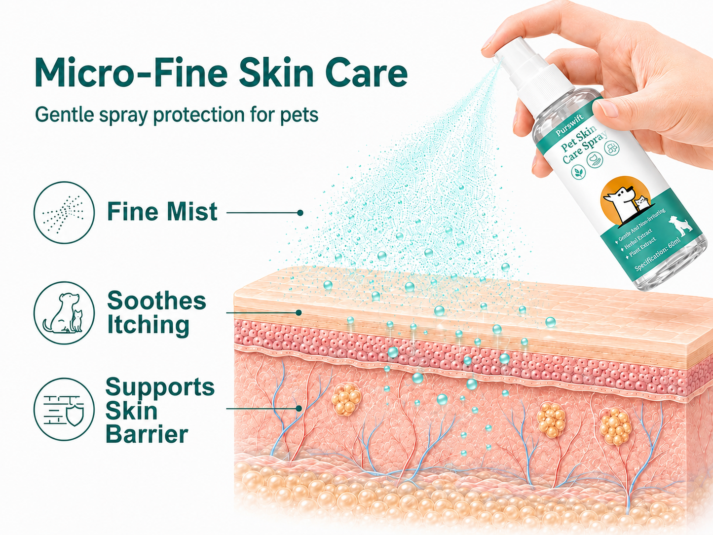 🎉Limited-time discount 70%🎉Purswift®Pet Skin Care  Spray🔥Best Seller🔥