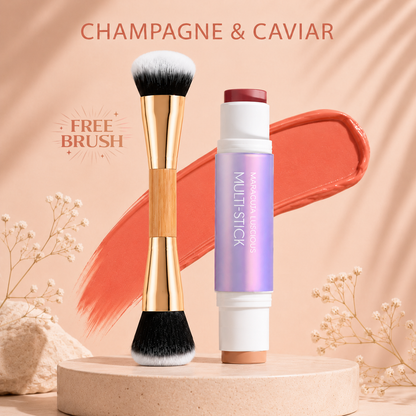 Maracuja Luscious multi-stick + brush - double-ended cream blush & bronzer stick