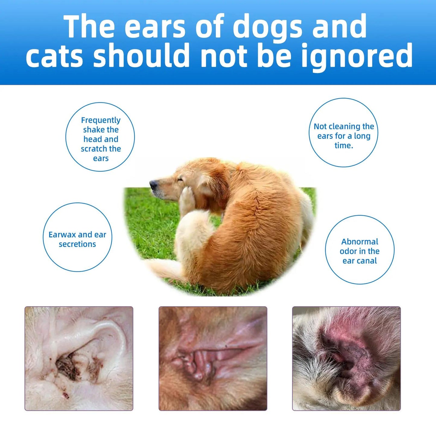 🐶🐱Gentle Pet Ear Wash | Odor-Free Cleaning for Dogs & Cats